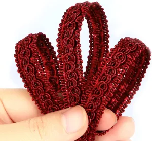 Fenghuangwu 13 Yard Handmade Basic Trim, 1.3 cm/0.51 Inch Diameter Gimp Braid for DIY, Décor-Red