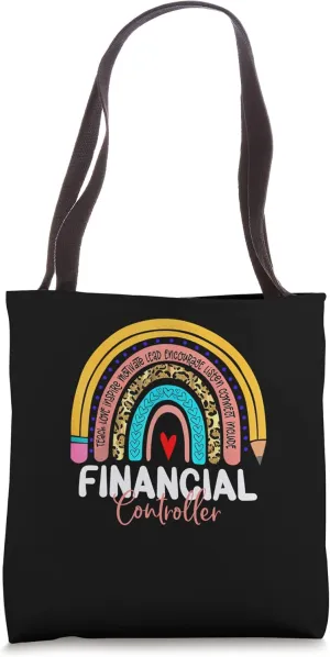 Financial Controller Leopard Rainbow Finance Back To Work Tote Bag