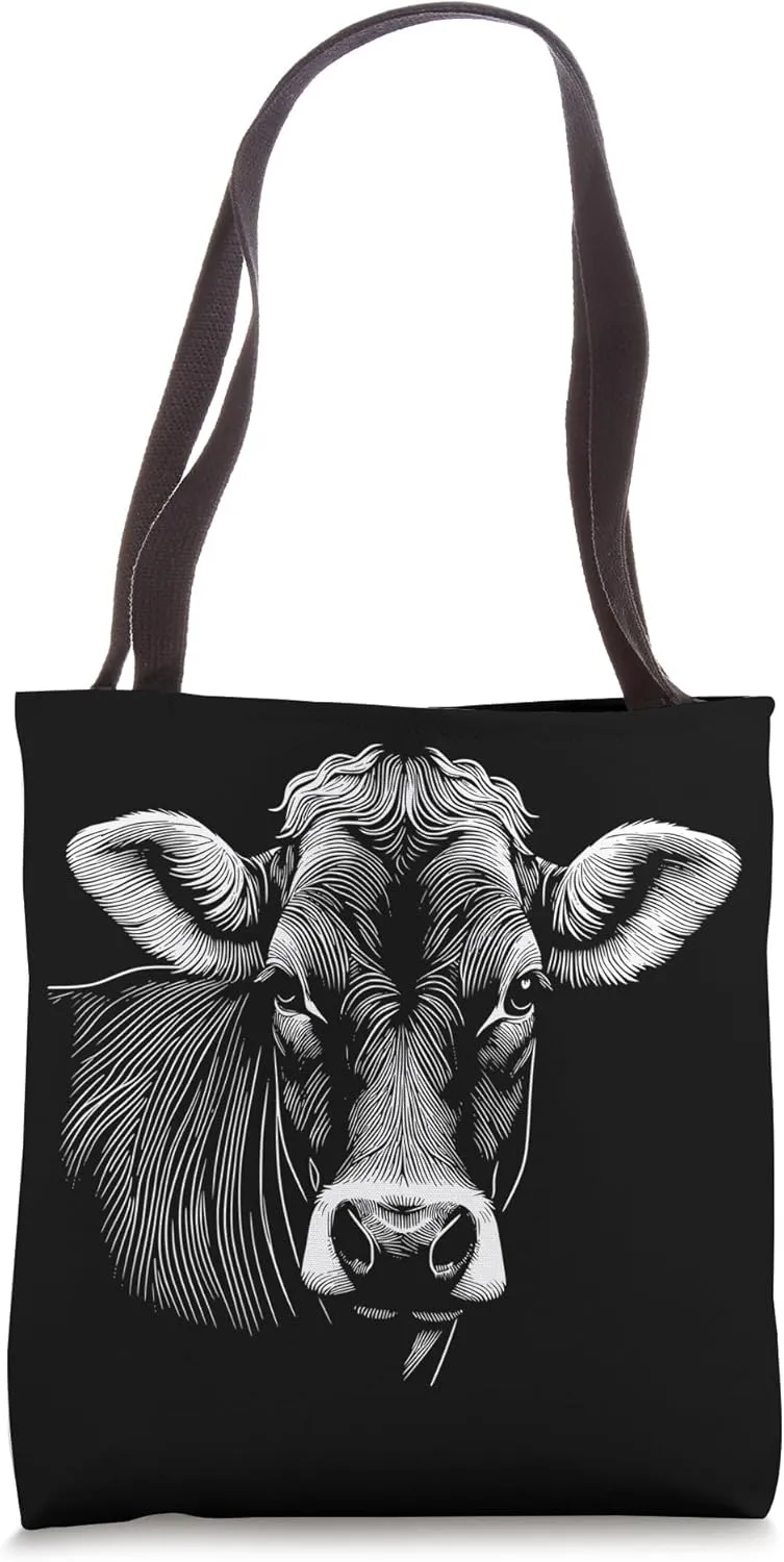 Fingerprint Cow Farmer Breeder - Brown Swiss Cattle Tote Bag