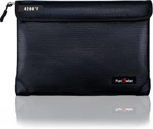 Fireproof Waterproof Money Document Bag - with 4200°F Heat Insulated Safe Storage Pouch with Zipper, Upgraded 8 Layers of Functional Material for Valuables (11"x7.7" Black)