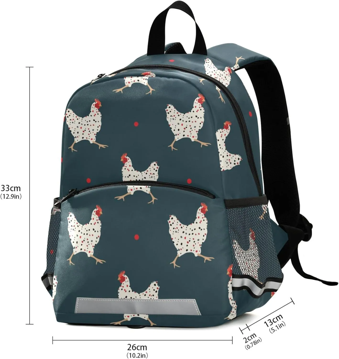 Fisyme Chicken Backpack Schoolbag Kids Daypack Toddler Travel School Bag Small Backpacks for Kindergarten Preschool Nursery Boys Girl