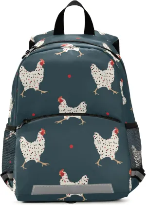 Fisyme Chicken Backpack Schoolbag Kids Daypack Toddler Travel School Bag Small Backpacks for Kindergarten Preschool Nursery Boys Girl