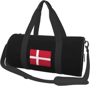 Flag Of Denmark Convertible Garment Bag with Shoulder Strap, Carry on Garment Duffel Bag for Men Women - Rolling Foldable for Travel Luggage Bags (Black)