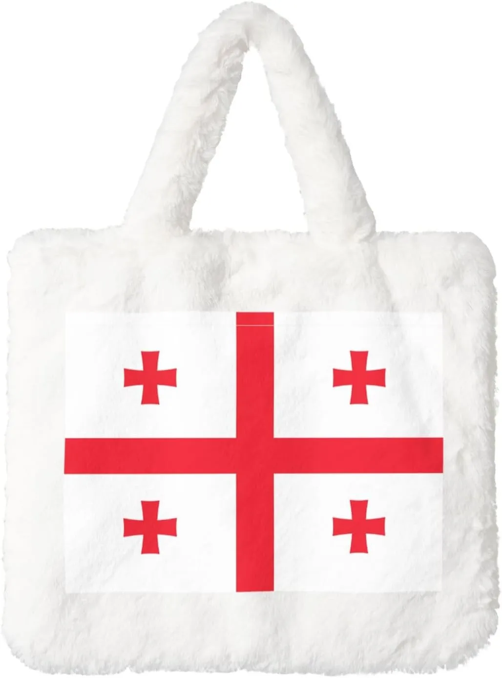 Flag of Georgia Plush Handbag - Perfect for Autumn & Winter, Ideal as Coin Pouch Ideal Gift for Christmas and Valentine's Day