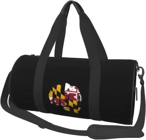 Flag of Maryland Fist Power Convertible Garment Bag with Shoulder Strap, Carry on Garment Duffel Bag for Men Women - Rolling Foldable for Travel Luggage Bags (Black)