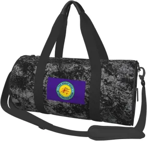 Flag of The Choctaw Nation Convertible Garment Bag with Shoulder Strap, Carry on Garment Duffel Bag for Men Women - Rolling Foldable for Travel Luggage Bags (Black)