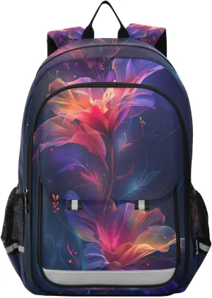 Flower Watercolor Print Backpack for Boys Middle-School Elementary Bookbags 20325360