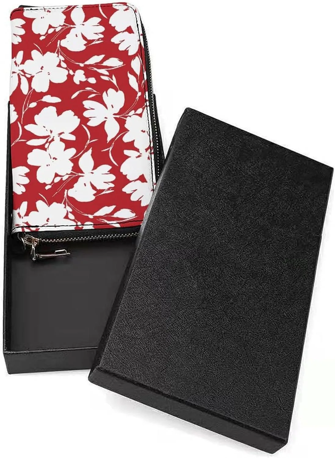 Flowers And Leaves Women's Leather Long Large Capacity Wallet Clutch Wallet with Hand Strap