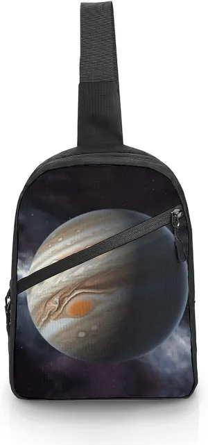 Foldable Versatile Chest Bag,Jupiter Landscape Print Casual Couple Chest Bag,men's Fashionable Crossbody Bag