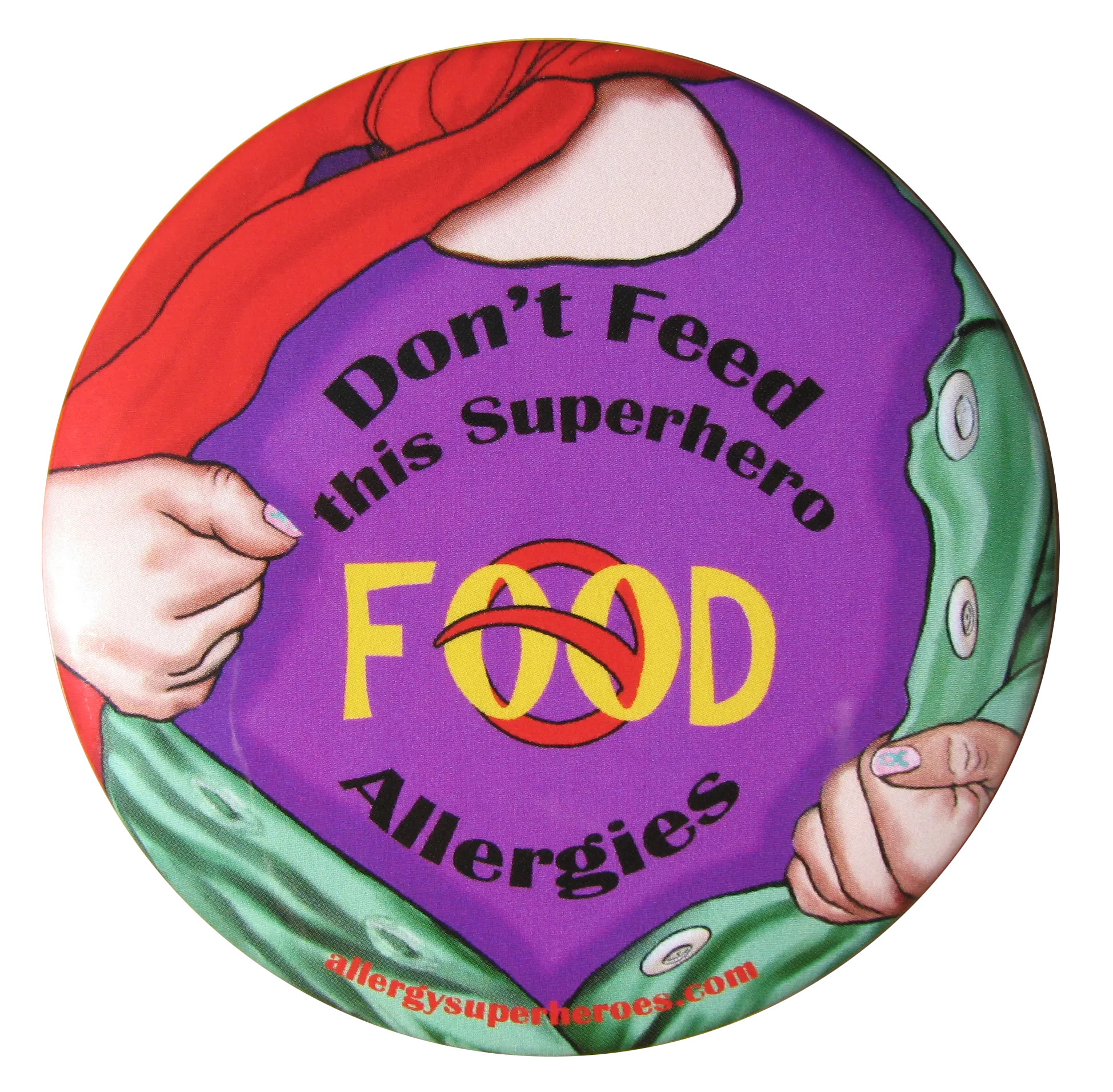Food Allergy Superhero Girl Button