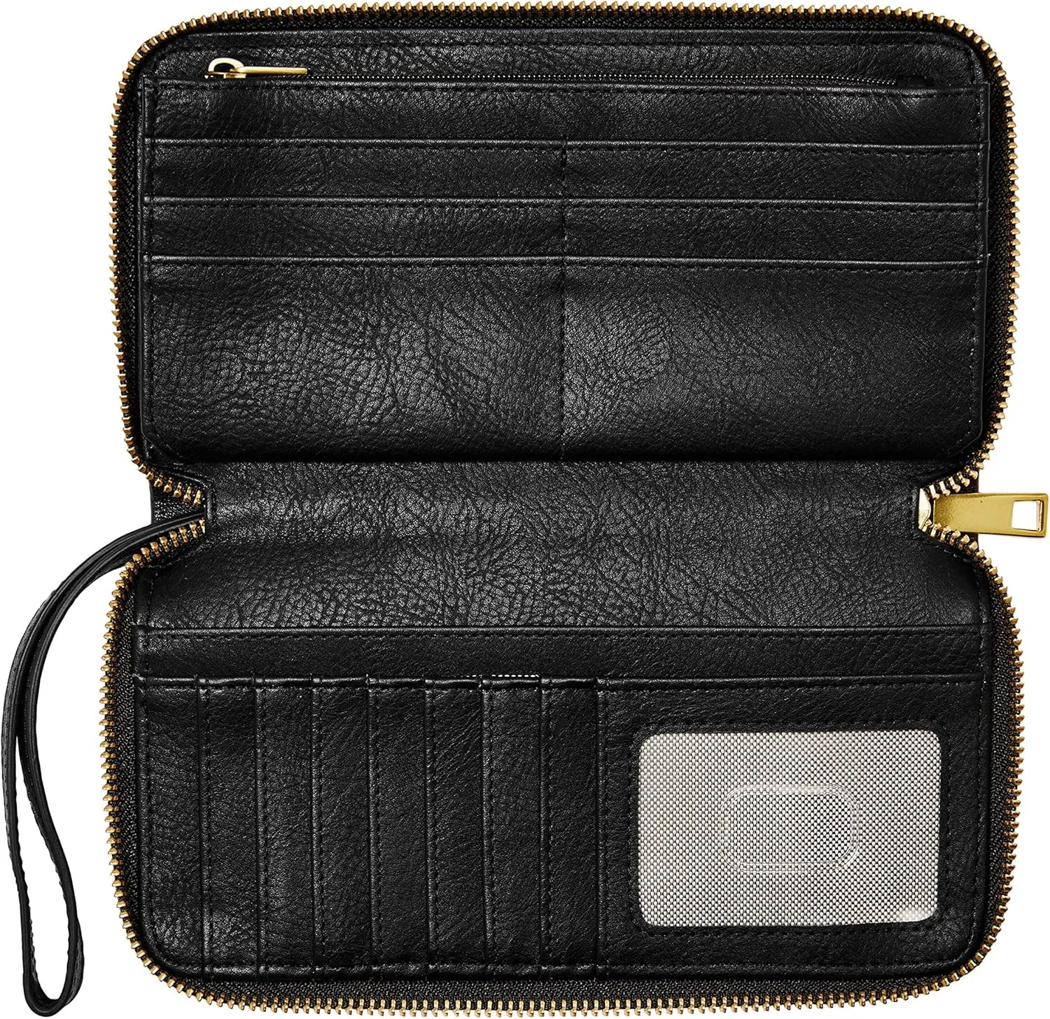 Fossil Women's Liza Leather Zip Around Clutch Wallet with Wristlet Strap