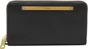 Fossil Women's Liza Leather Zip Around Clutch Wallet with Wristlet Strap