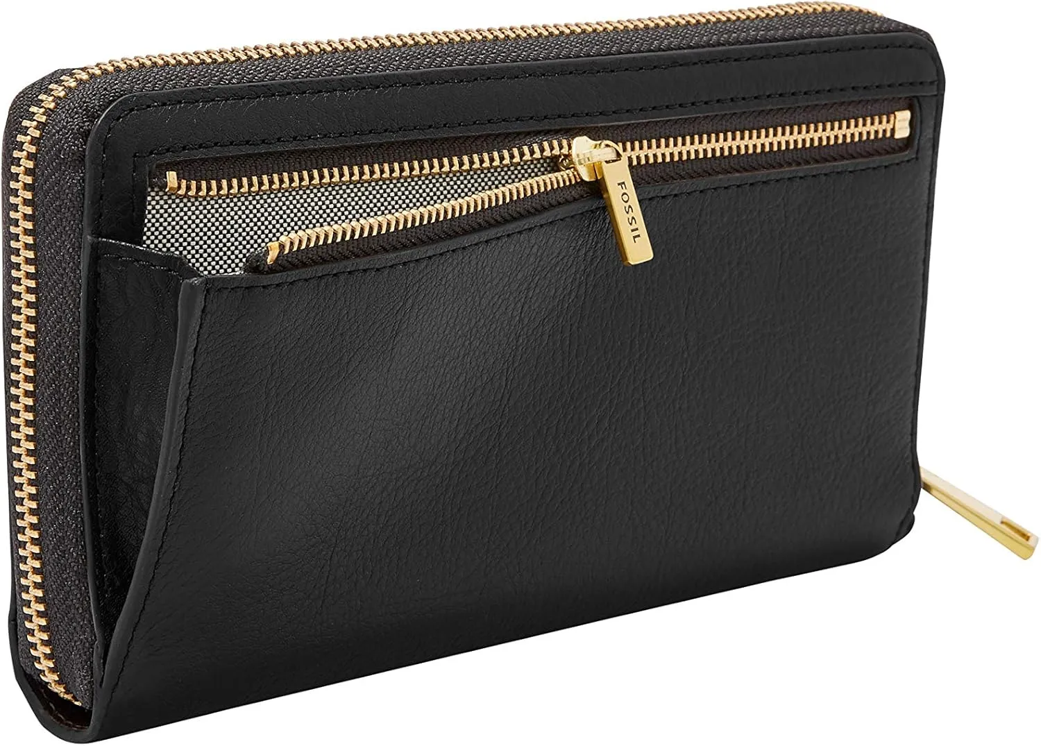 Fossil Women's Liza Leather Zip Around Clutch Wallet with Wristlet Strap