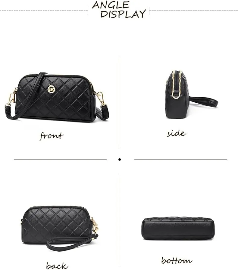 FSD.WG Women's Leather Crossbody Bag Lightweight Shoulder Bag and Stylish Clutch Bag Large Capacity Durable Gift for Ladies
