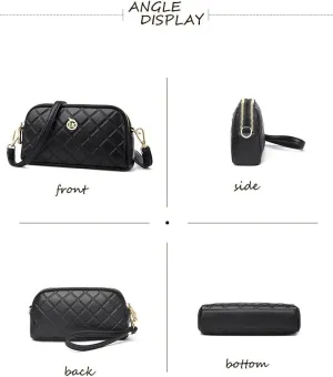 FSD.WG Women's Leather Crossbody Bag Lightweight Shoulder Bag and Stylish Clutch Bag Large Capacity Durable Gift for Ladies