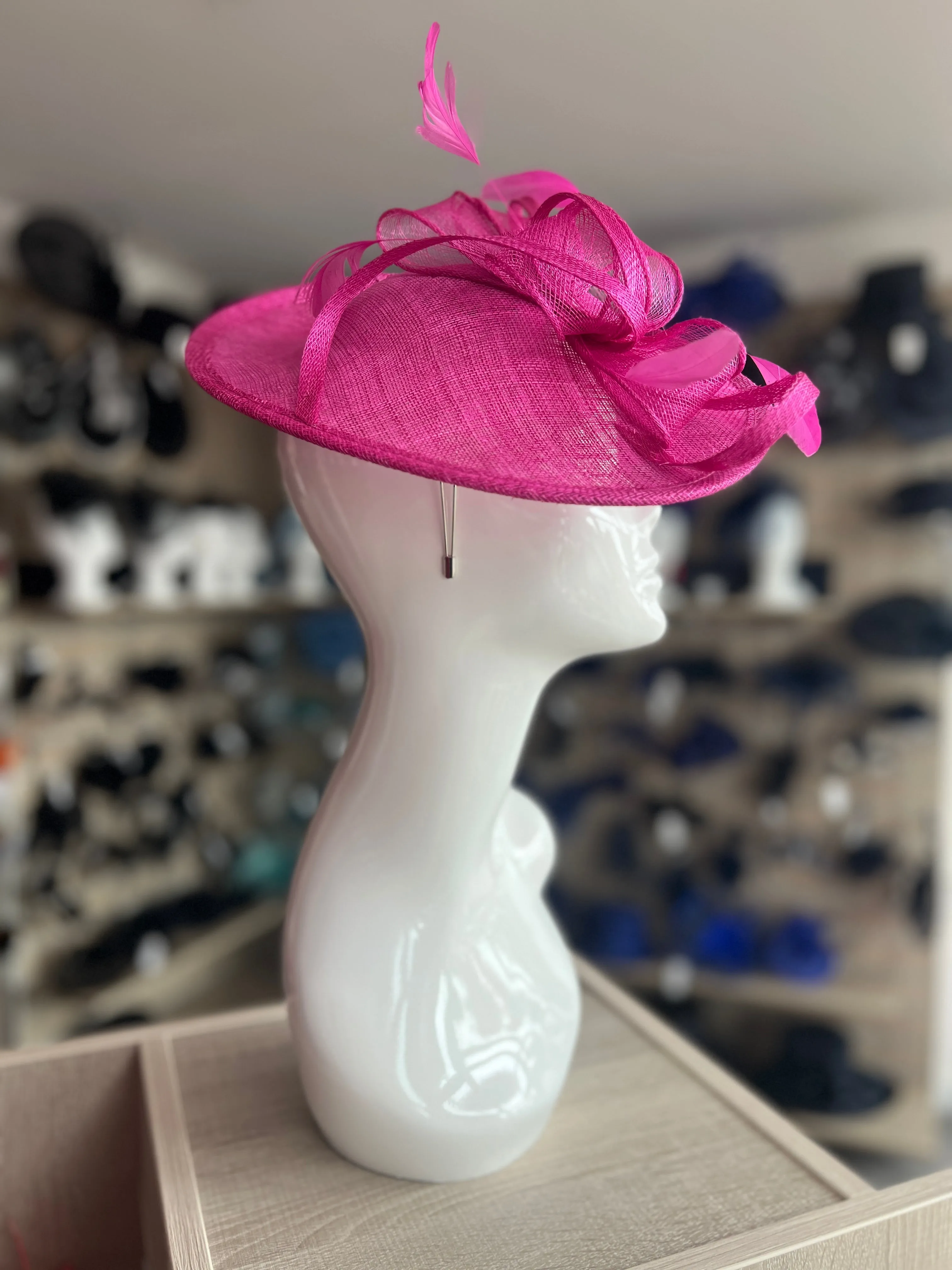 Fuchsia Teardrop Disc Fascinator