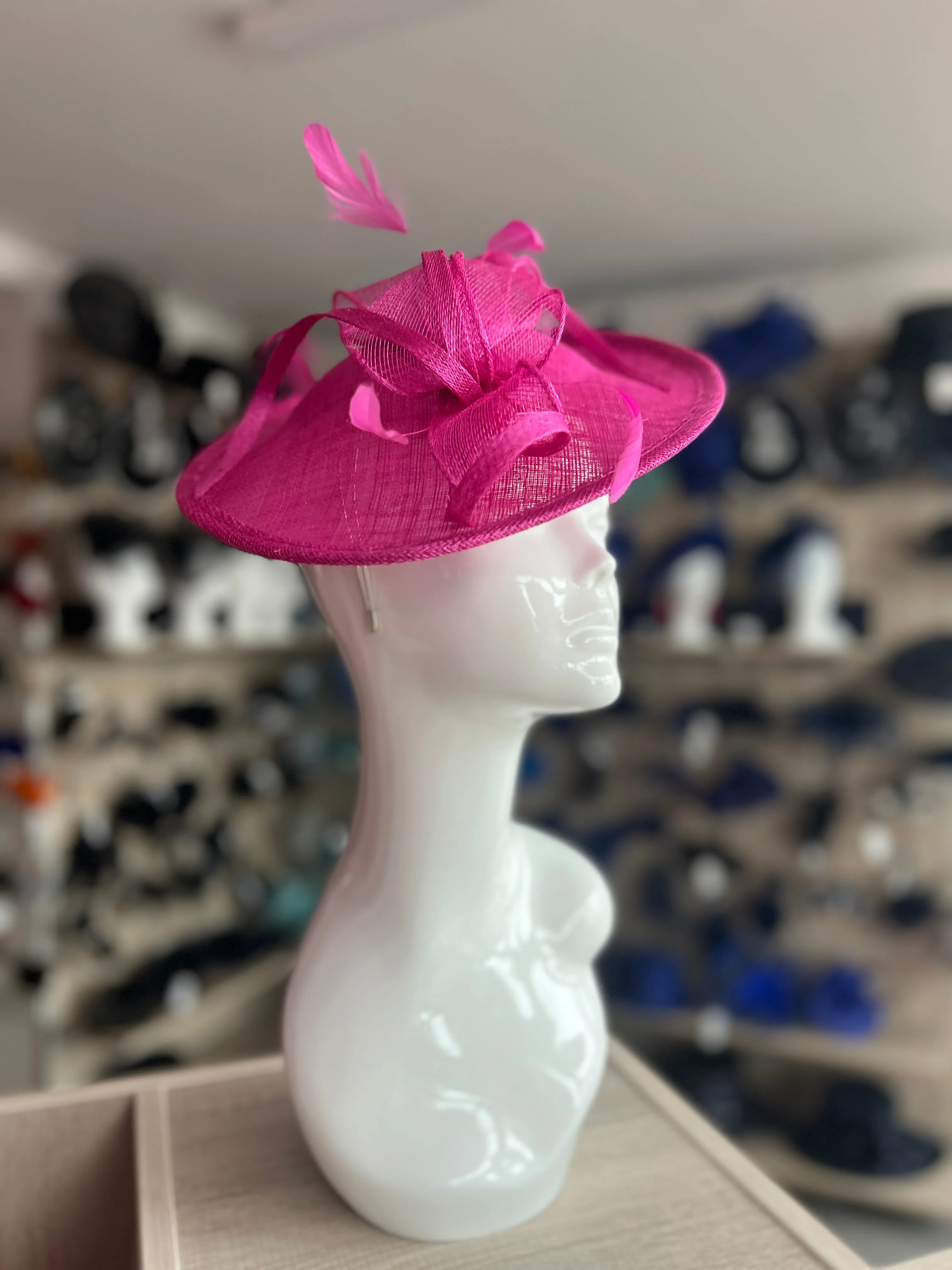 Fuchsia Teardrop Disc Fascinator