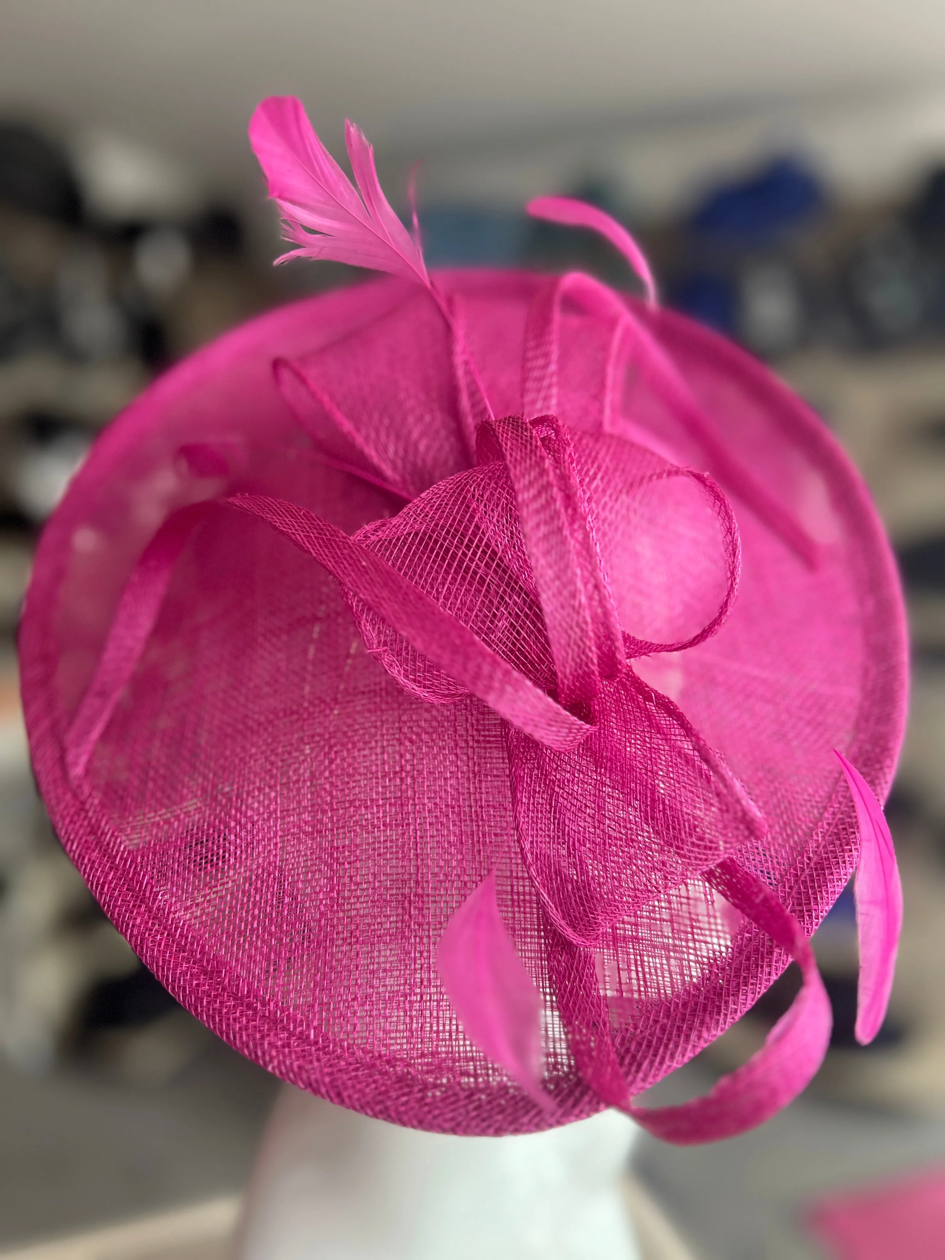 Fuchsia Teardrop Disc Fascinator