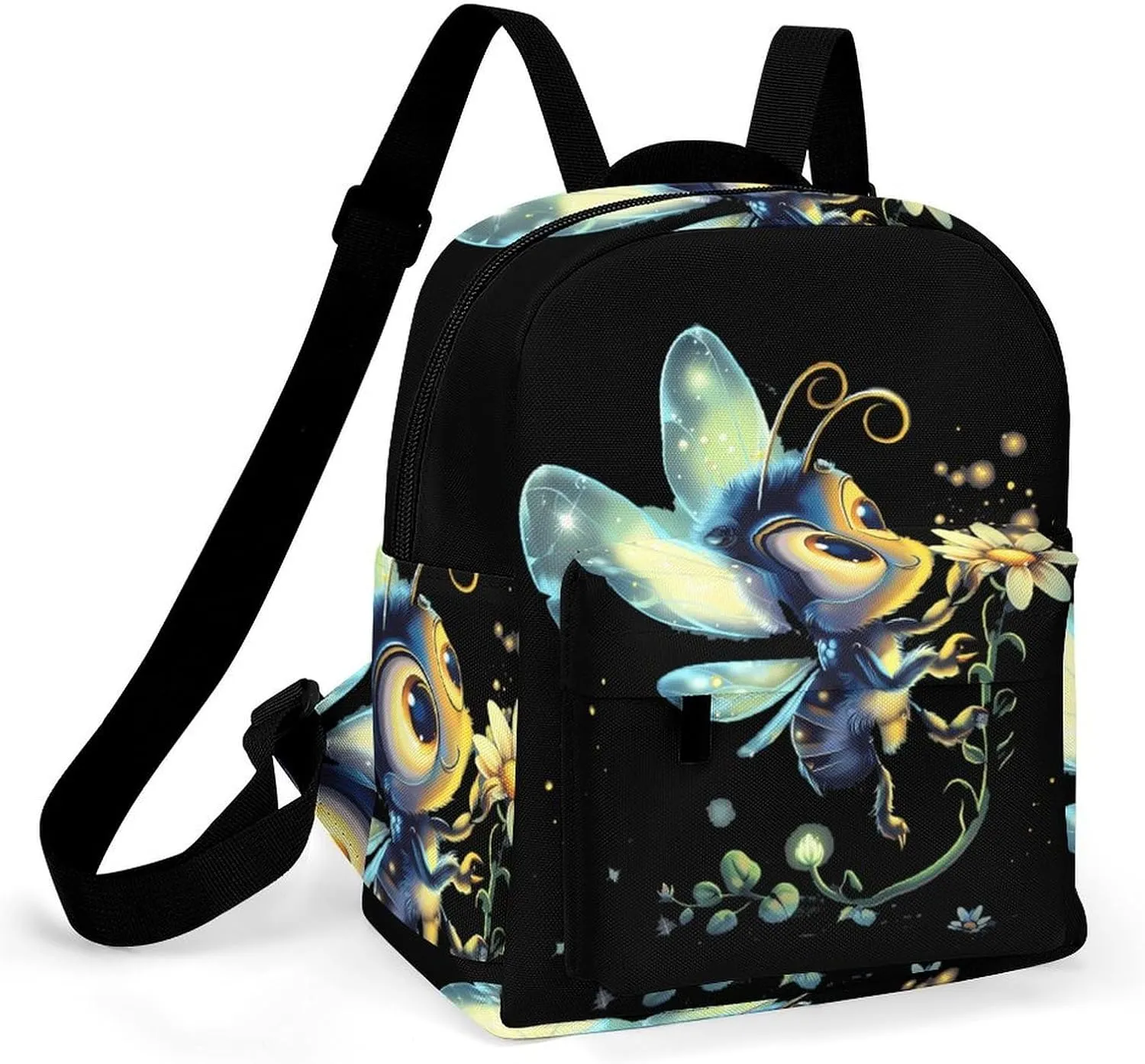 Funny Firefly Bugs Insects Mini Backpack Print Shoulder Bag Casual Daypack Handbags Purse for Women