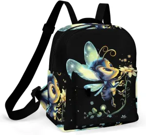 Funny Firefly Bugs Insects Mini Backpack Print Shoulder Bag Casual Daypack Handbags Purse for Women