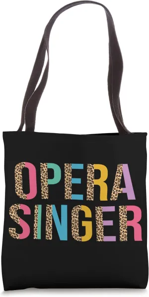 Funny Opera Singer Lover Colorful Leopard Print Tote Bag
