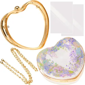 FUNSHOWCASE Handmade Clutch Purse Accessories Heart for Epoxy Resin Casting - DIY Craft Kit
