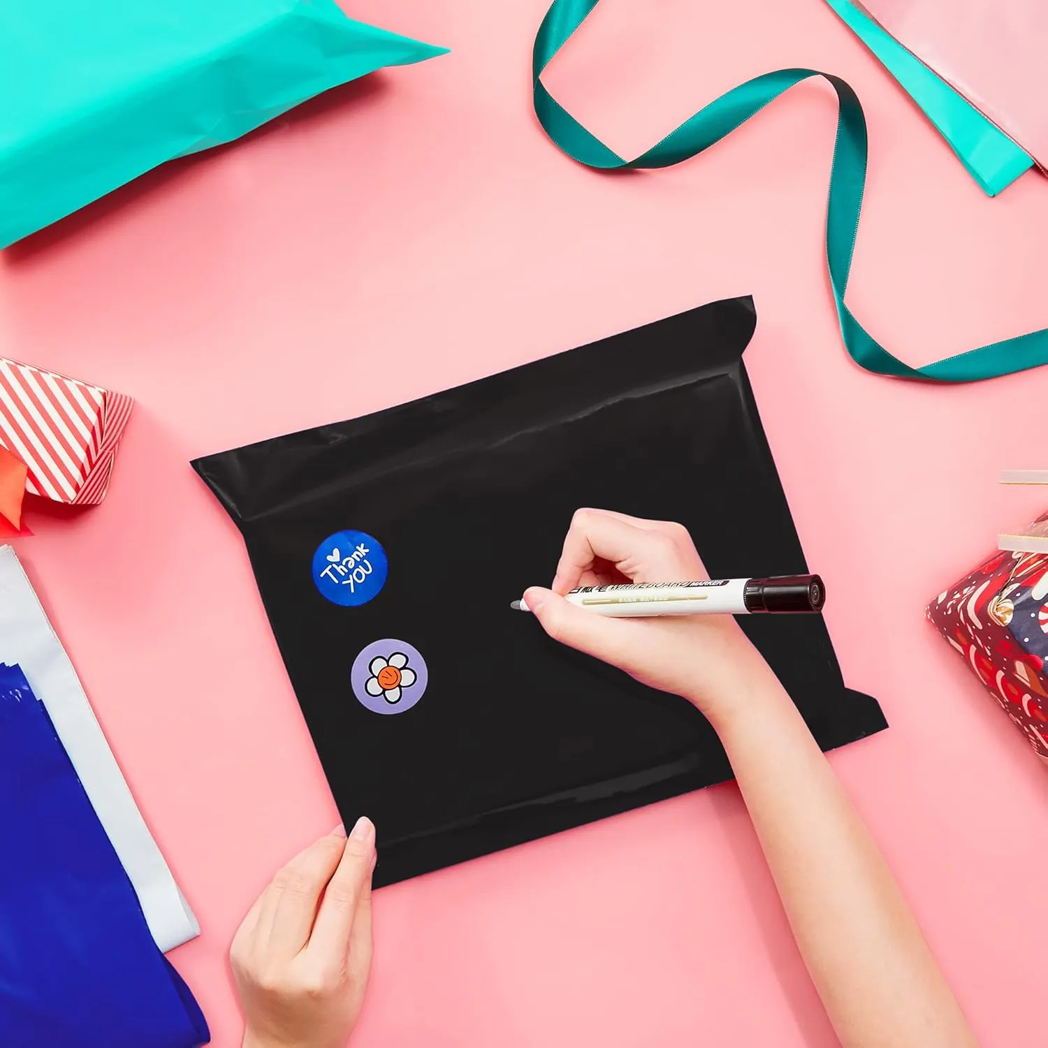 Fuxury Poly Mailers 14.5x19" 400 Pcs Bulk Black Shipping Bags for Clothing Strong Adhesive Shipping Envelopes for Small Business Suppliers Waterproof Mailers Poly Bags Mailing Envelopes