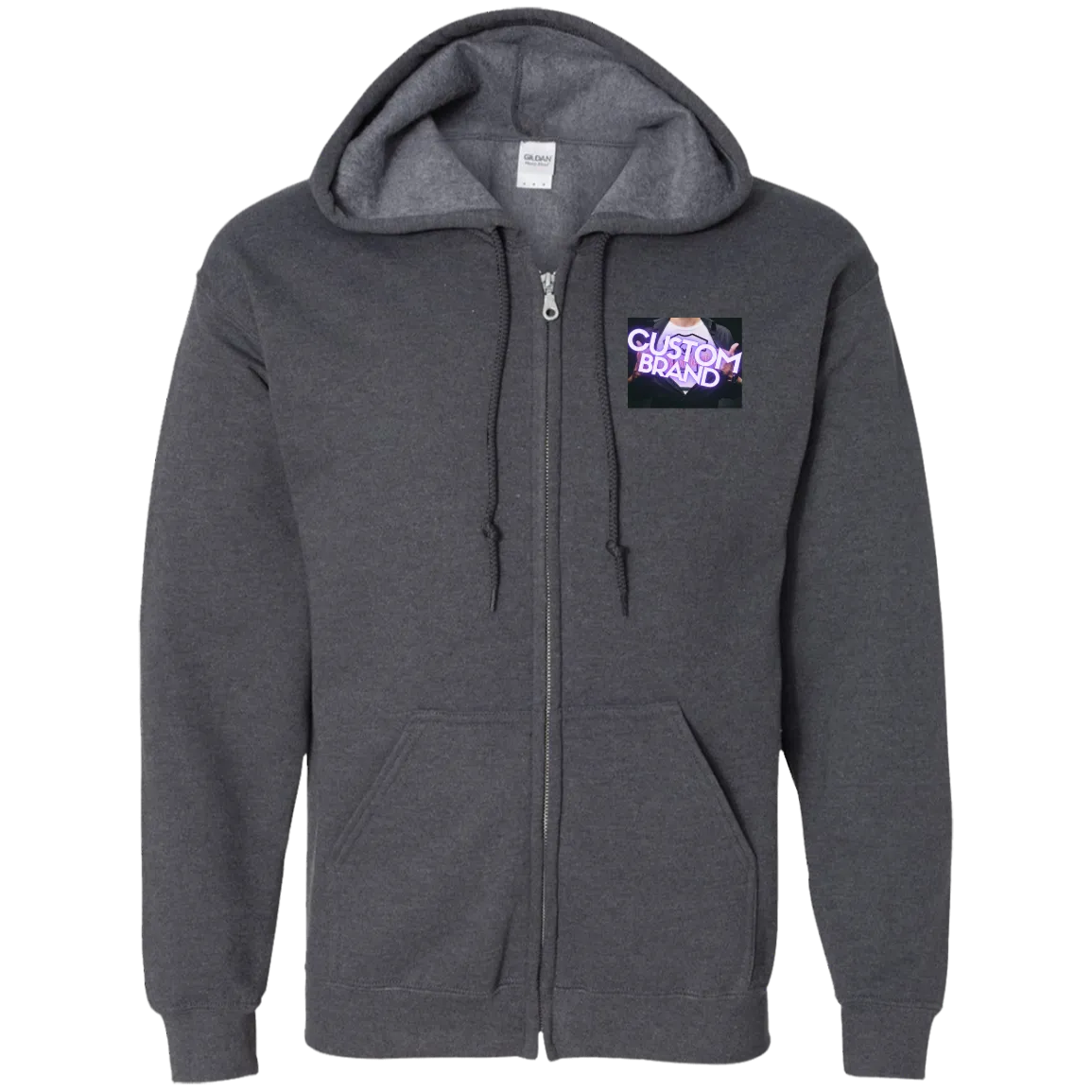 G186 Gildan Zip Up Hooded Sweatshirt