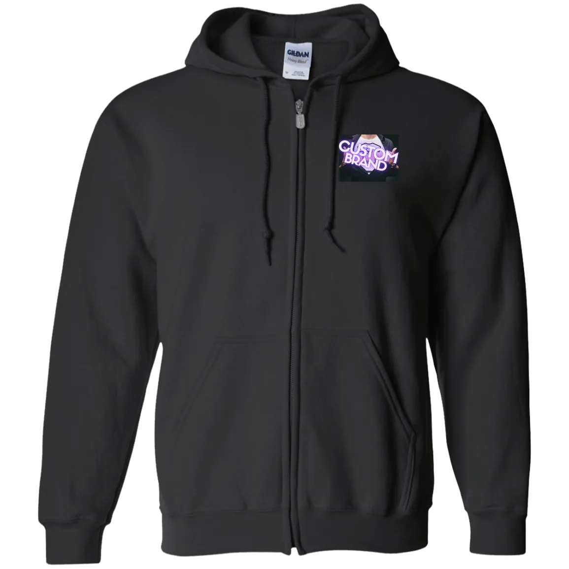 G186 Gildan Zip Up Hooded Sweatshirt