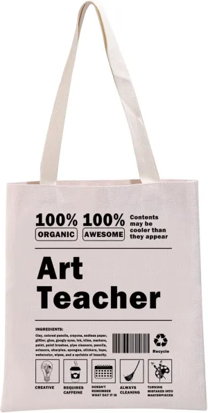G2TUP Funny Artist Gift 100% Art Teacher Tote Bag Painting Lovers Handbag Artist Painter Tote Drawing Lover Gift