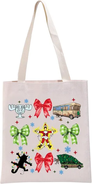 G2TUP Funny Dear Santa Gift Christmas Coquette Tote Bag Christmas deer Handbag Christmas tree Gift Christmas bow Gift