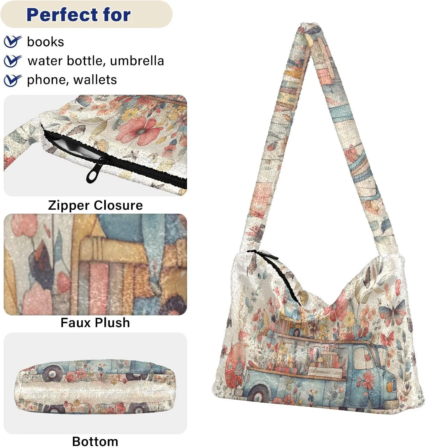 GAIGEO Cute Kitten Hiding in the Pocket Women's Bag, Medium Size Shoulder Bag, Womens Outdoor Bag