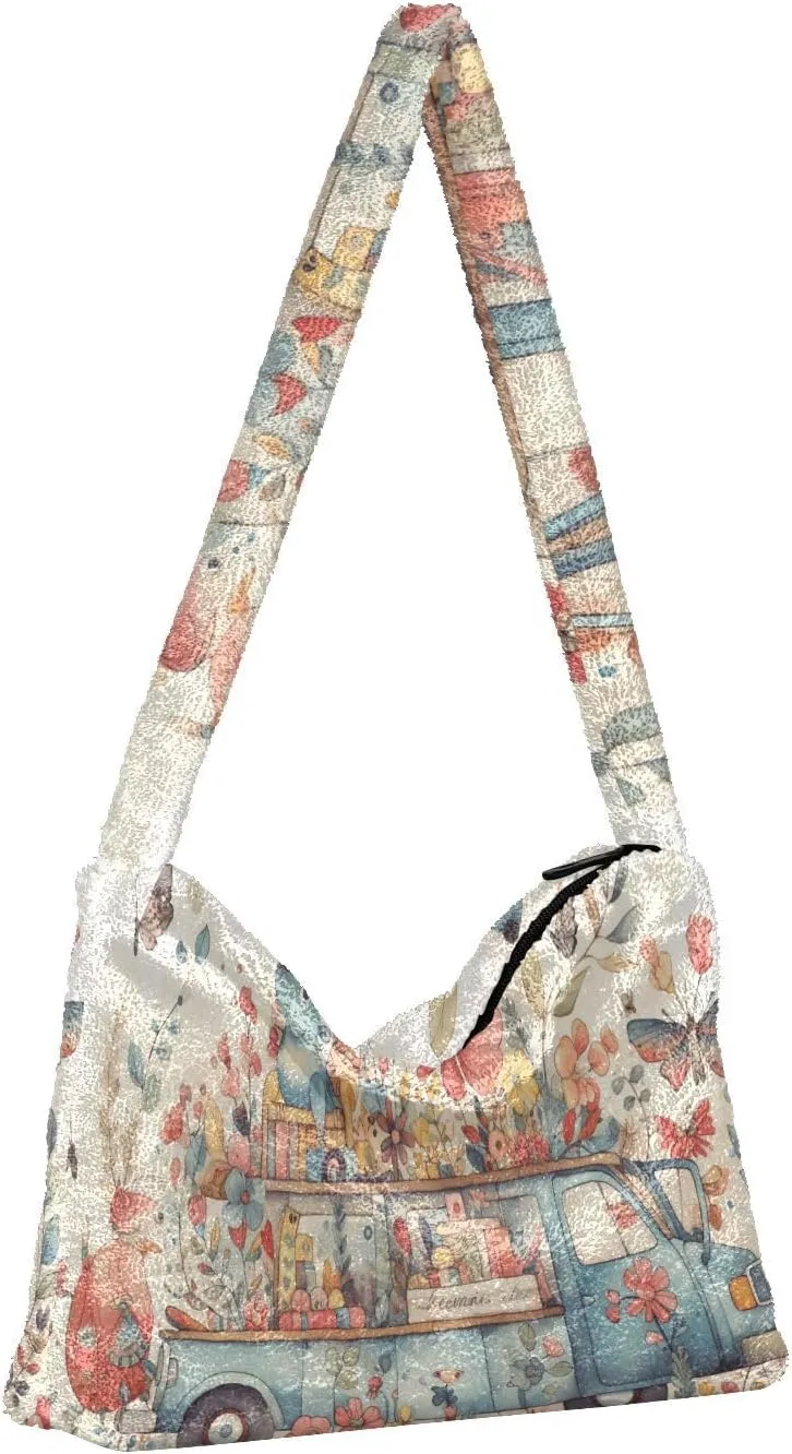 GAIGEO Cute Kitten Hiding in the Pocket Women's Bag, Medium Size Shoulder Bag, Womens Outdoor Bag