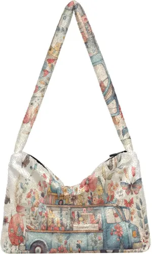 GAIGEO Cute Kitten Hiding in the Pocket Women's Bag, Medium Size Shoulder Bag, Womens Outdoor Bag