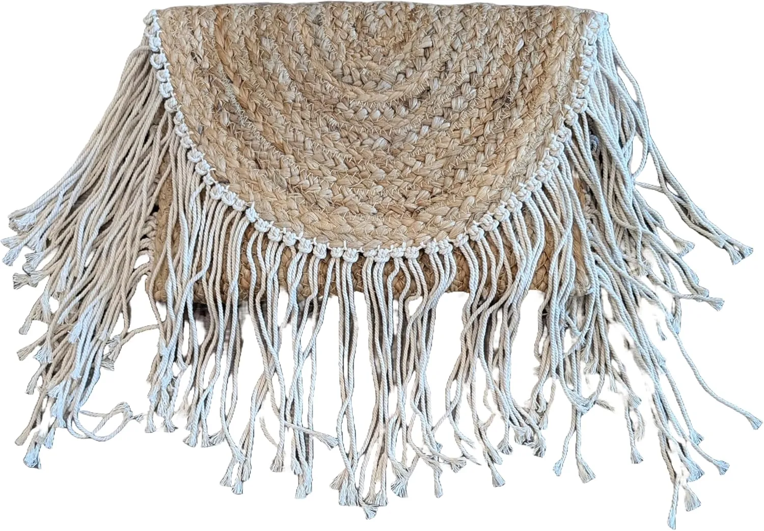 Generic Indie Jute Crossbody Bag Rope Fringes Bohemian Hipster Beach Wedding Natural Boho Summer Handcrafted in India Handbag
