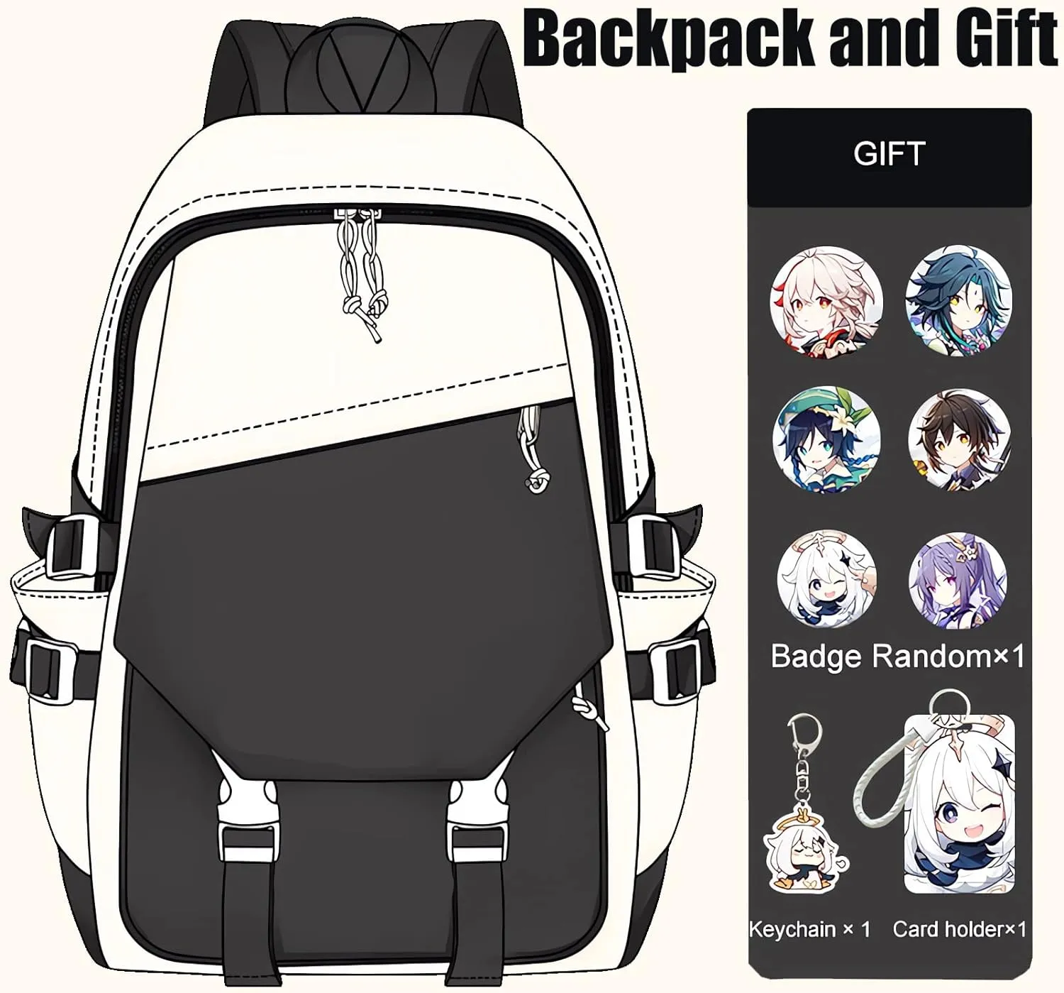Genshin Impact Backpack Barbara Anime Laptop Bookbag Student Backpack 3D Print School Bags Travel Backpack With Gift