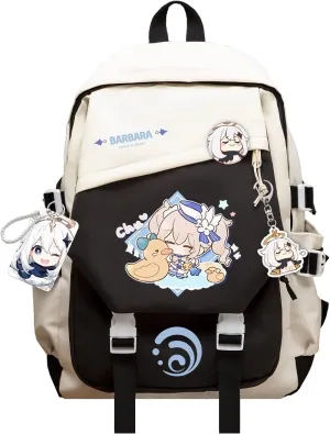 Genshin Impact Backpack Barbara Anime Laptop Bookbag Student Backpack 3D Print School Bags Travel Backpack With Gift