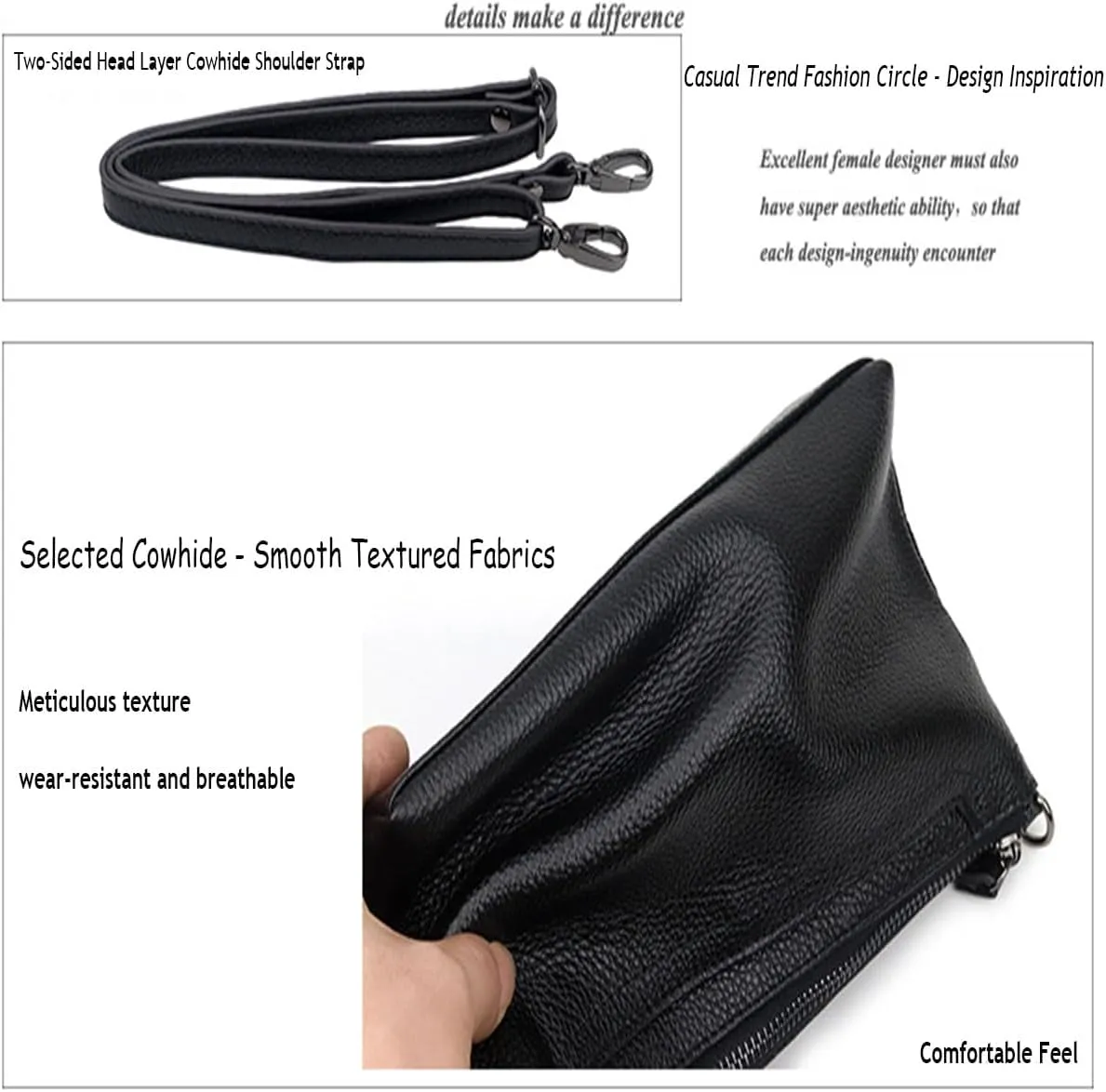 Genuine Leather Crossbody Bag For Women Small Tassel Shoulder Bag Zipper Clutch Phone Wallet Purse