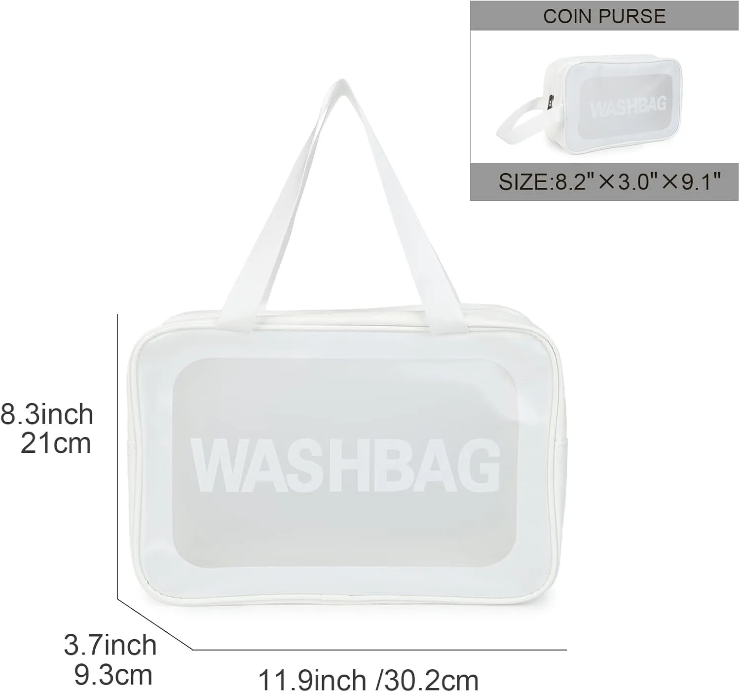 Gladdon Clear Travel Toiletry Bags for Women Clear Purse Bathroom Shower Pouches Makeup Bag Set of 4 Washbags