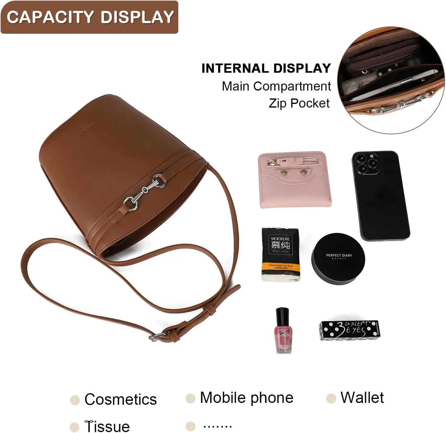 Gladdon Crossbody Bag for Women Small Bucket Bags Fashion Summer Clutch Purse