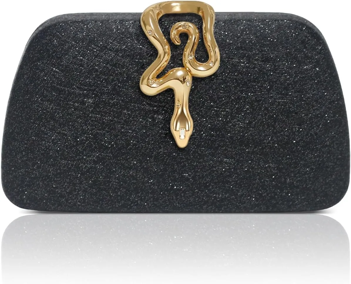 Glitter Clutch Purses for Women Evening Handbags with Snake Closure for Party Prom Wedding