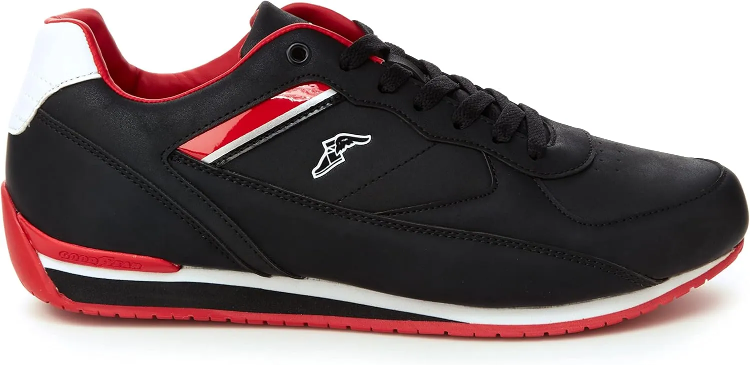 Goodyear Shift Racing Sneaker for Men, Pair, Athletic Auto Racing Footwear with Non-Slip EVA Rubber Soles, PU Leather Upper, Mesh Lining