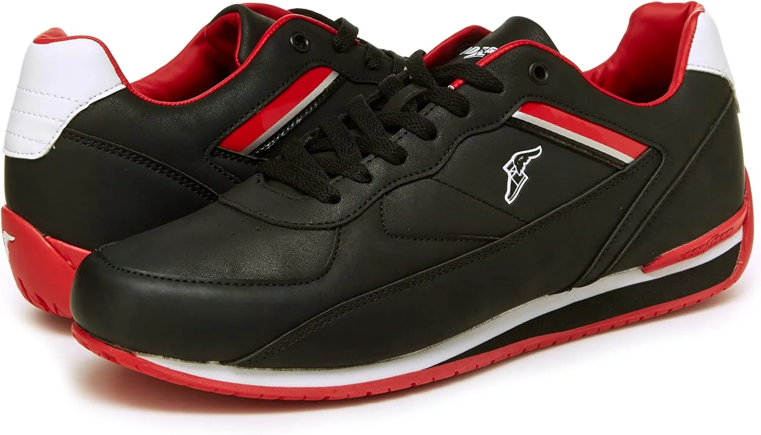 Goodyear Shift Racing Sneaker for Men, Pair, Athletic Auto Racing Footwear with Non-Slip EVA Rubber Soles, PU Leather Upper, Mesh Lining