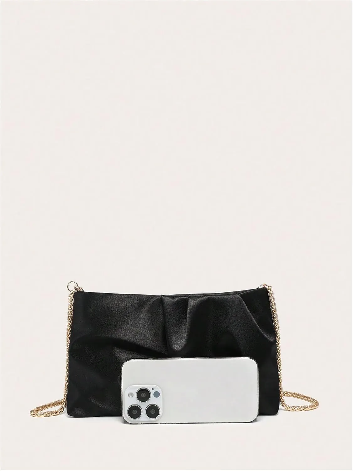 GORGLITTER Women's Evening Bag Wedding Party Prom Handbag Small Dressy Formal Purse Pleated Satin Clutch