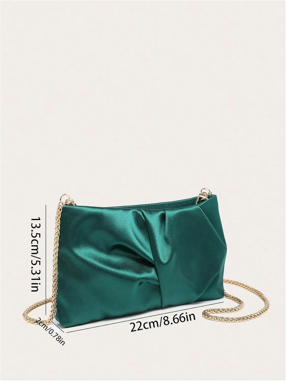 GORGLITTER Women's Evening Bag Wedding Party Prom Handbag Small Dressy Formal Purse Pleated Satin Clutch