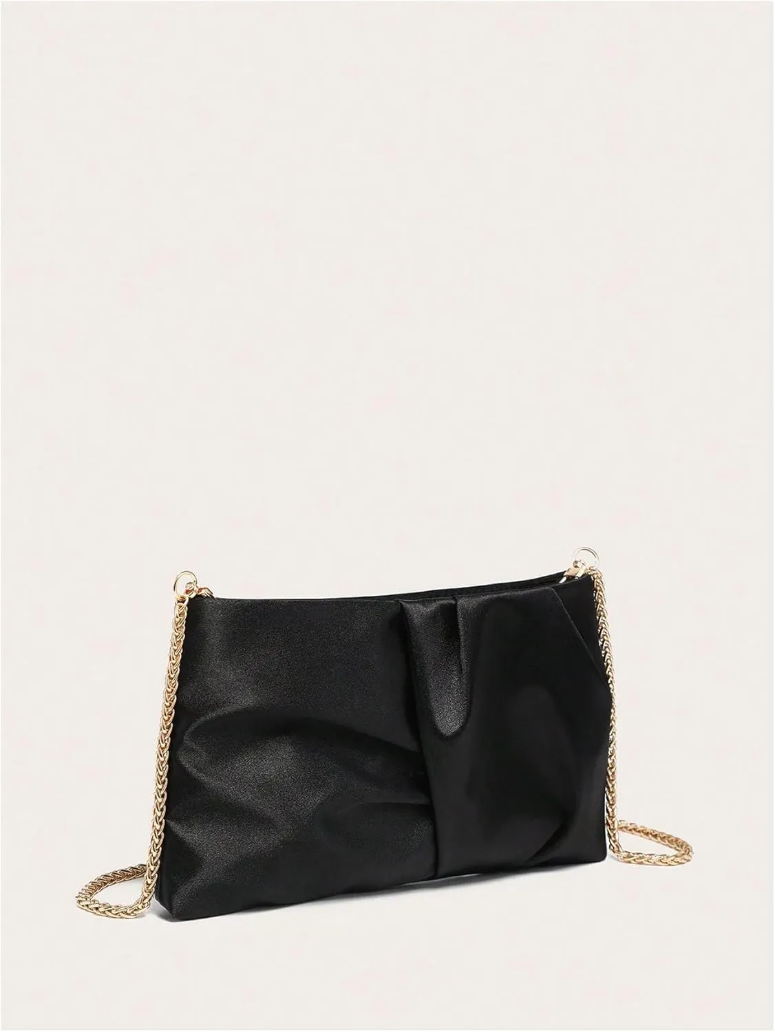 GORGLITTER Women's Evening Bag Wedding Party Prom Handbag Small Dressy Formal Purse Pleated Satin Clutch