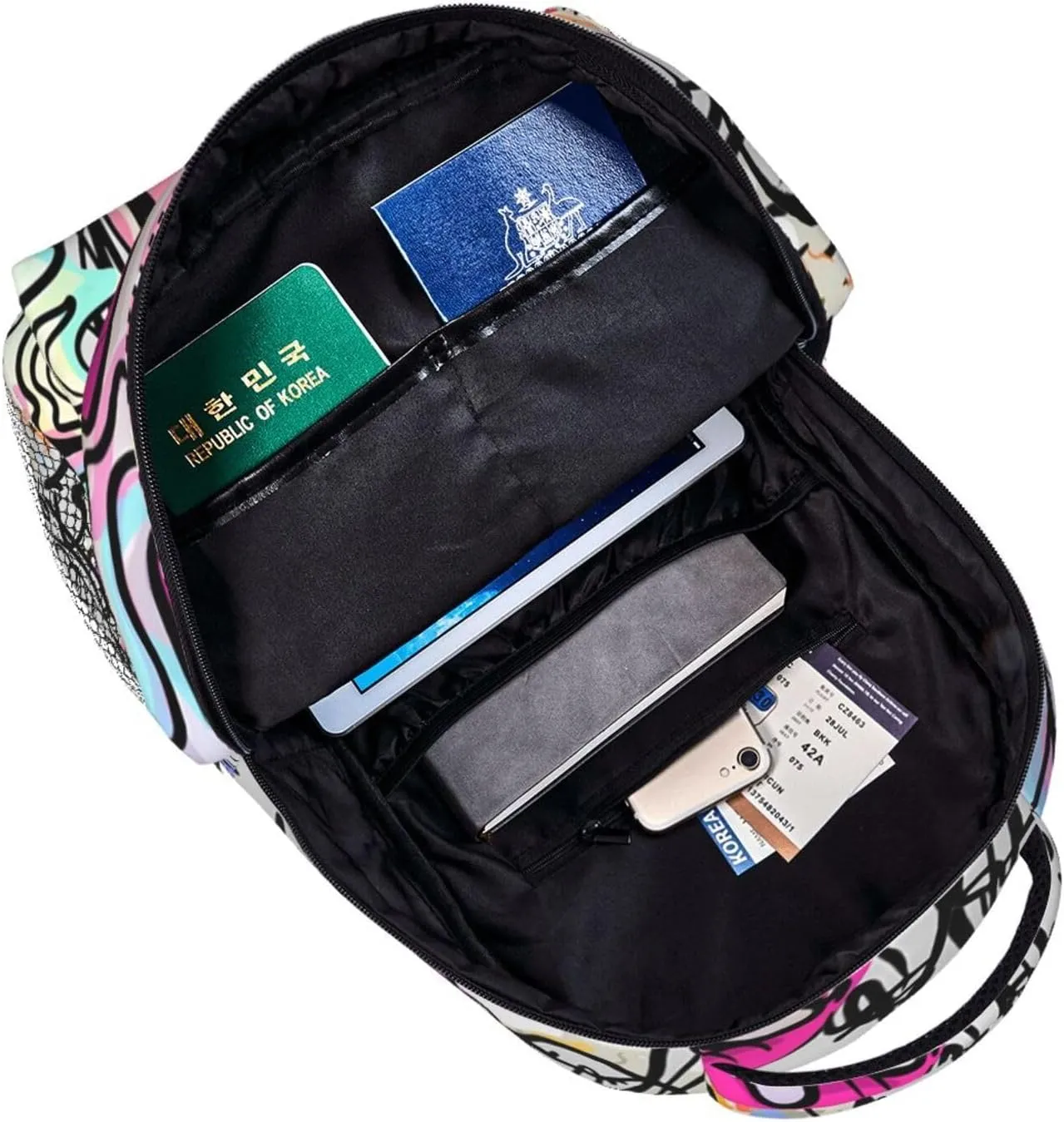 Graffiti Laptop Backpack for Travel Lightweight Bookbag Large Capacity Cute Bag Casual Daypack