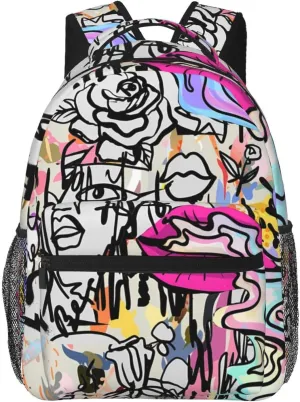 Graffiti Laptop Backpack for Travel Lightweight Bookbag Large Capacity Cute Bag Casual Daypack