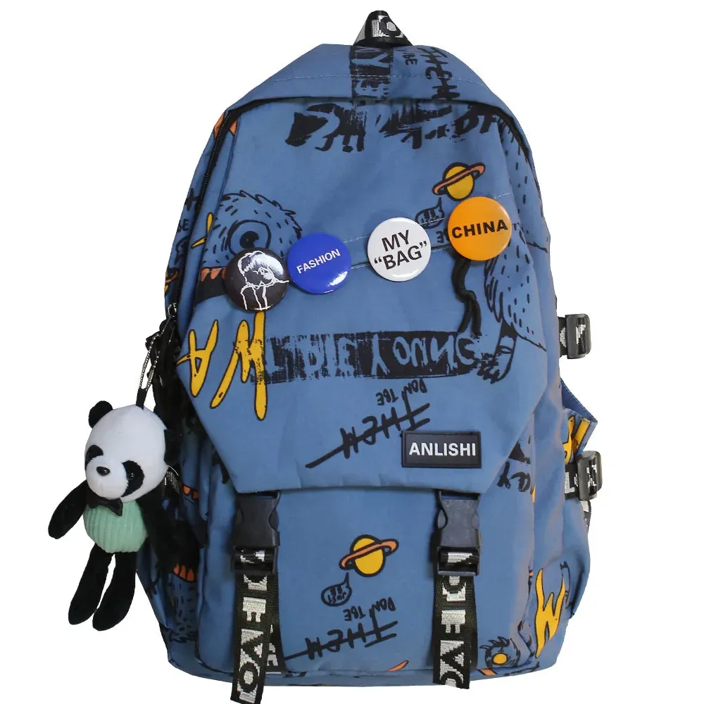Graffiti Pattern Harajuku Styled Backpack