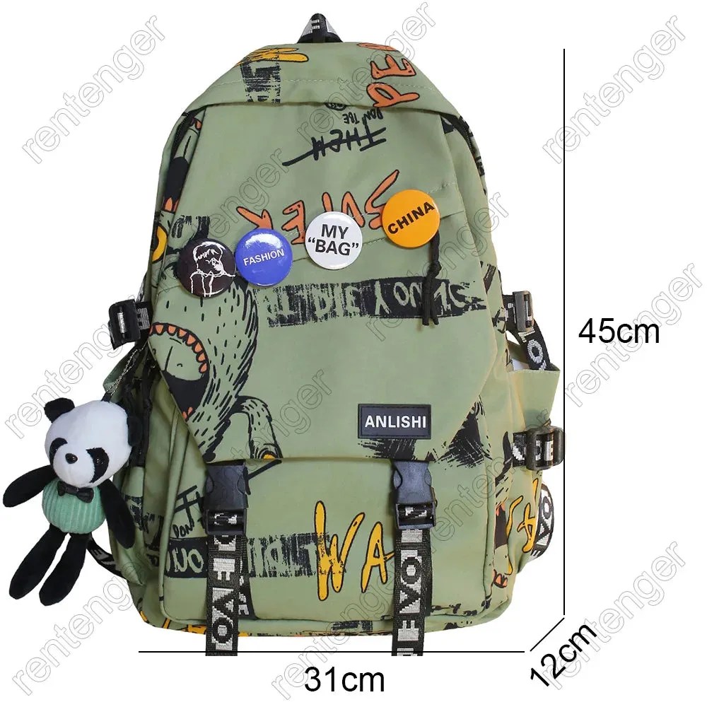 Graffiti Pattern Harajuku Styled Backpack